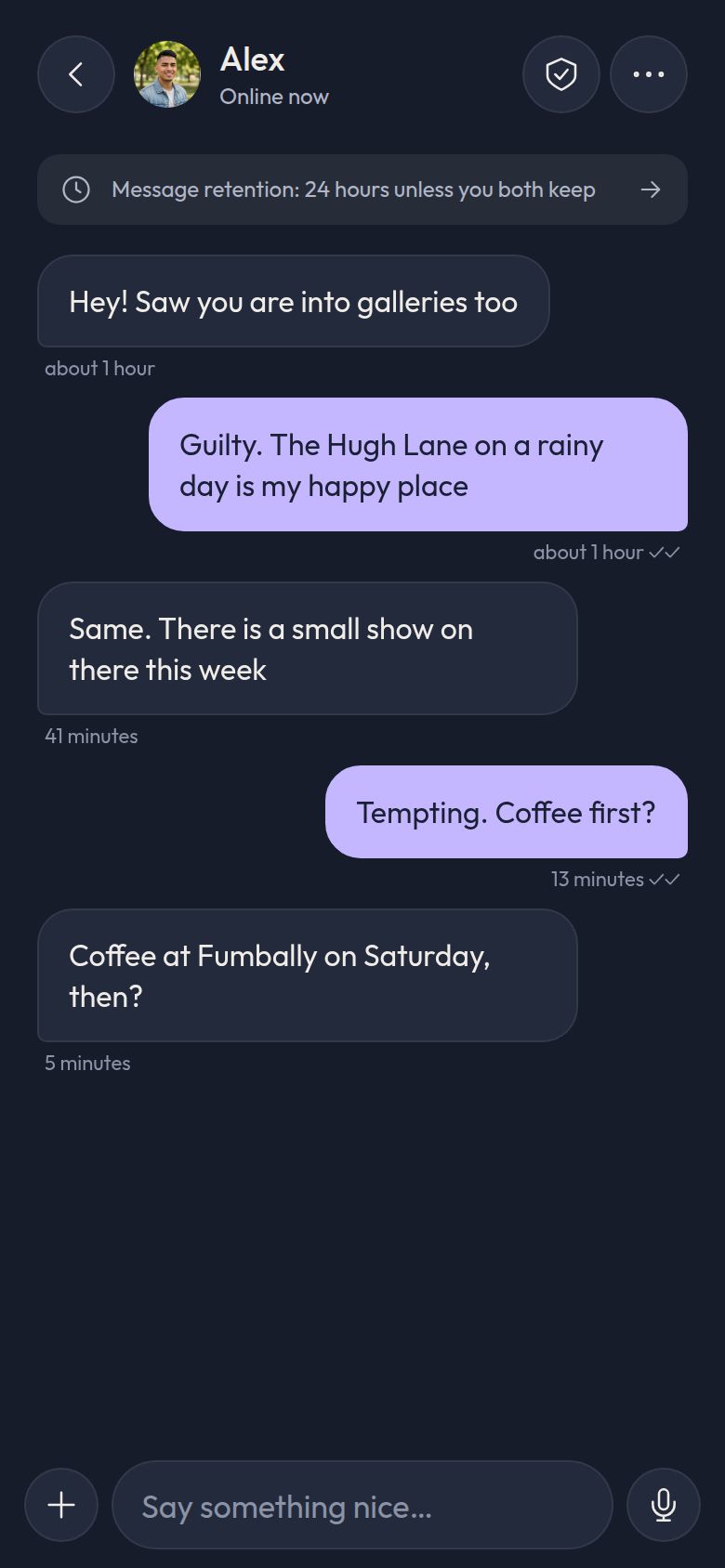 A conversation between two members